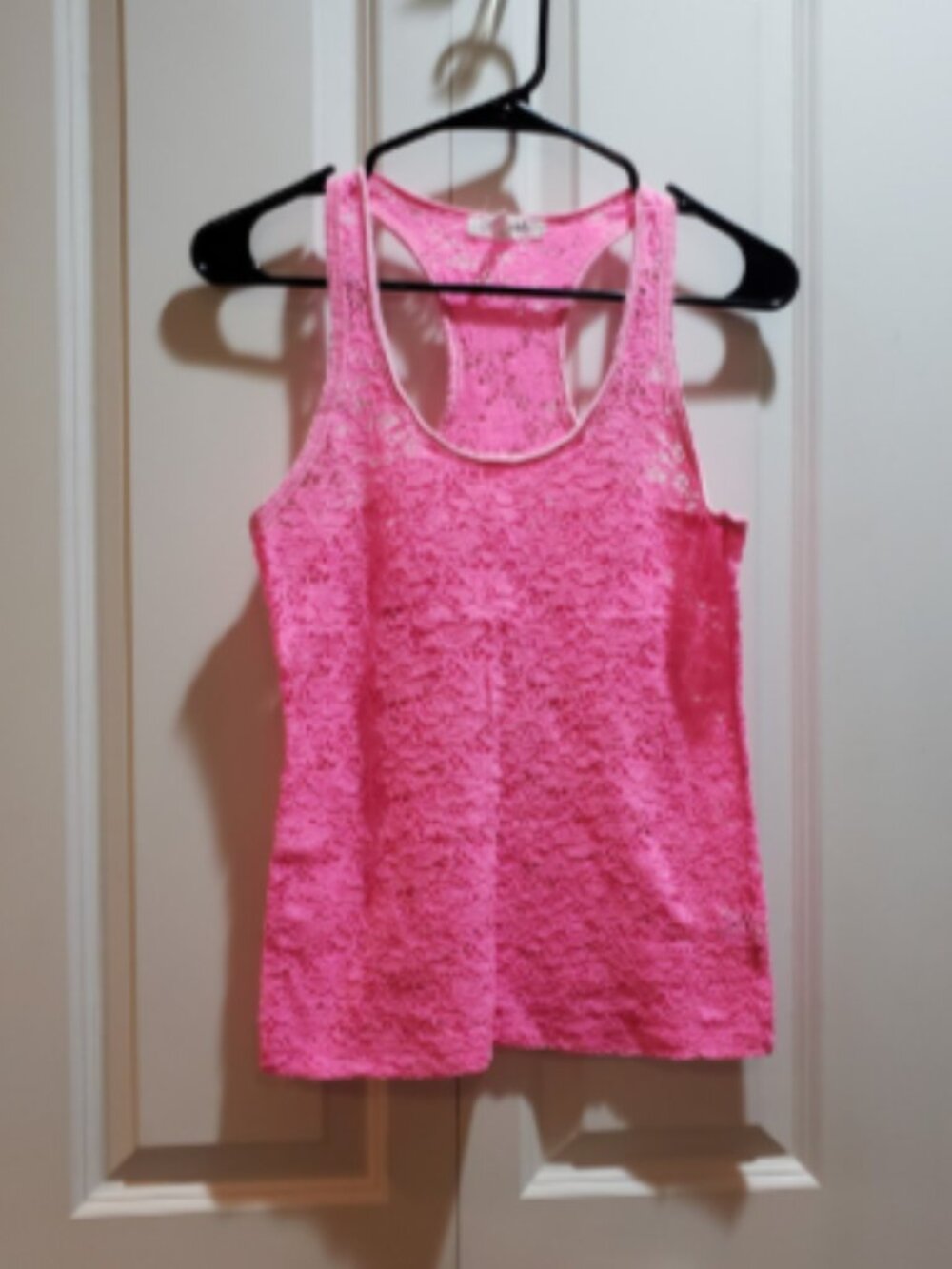 Aeropostale Pink Lace Scoop Neck Sleeveless Racerback Tank Top Size M
